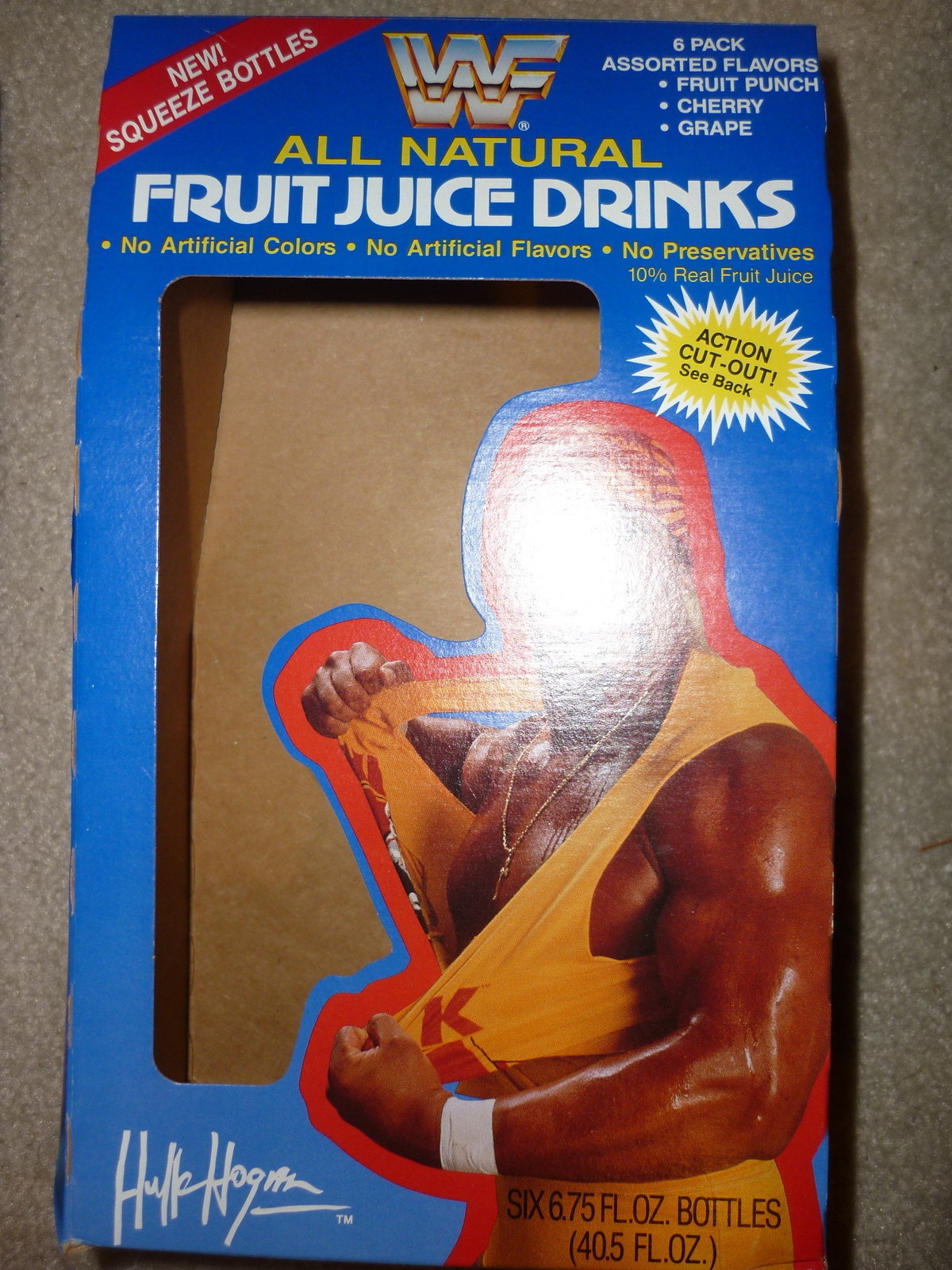 WWF Fruit Juice Drink Carton Hulk Hogan front