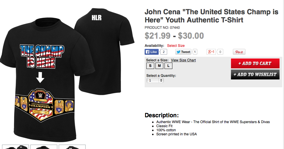 John Cena United States Champ champion spoiler shirt
