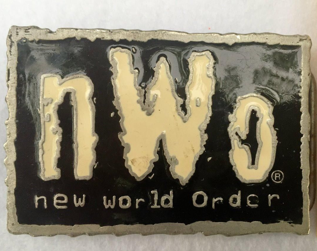 NWO New World Order Pewter Belt Buckle