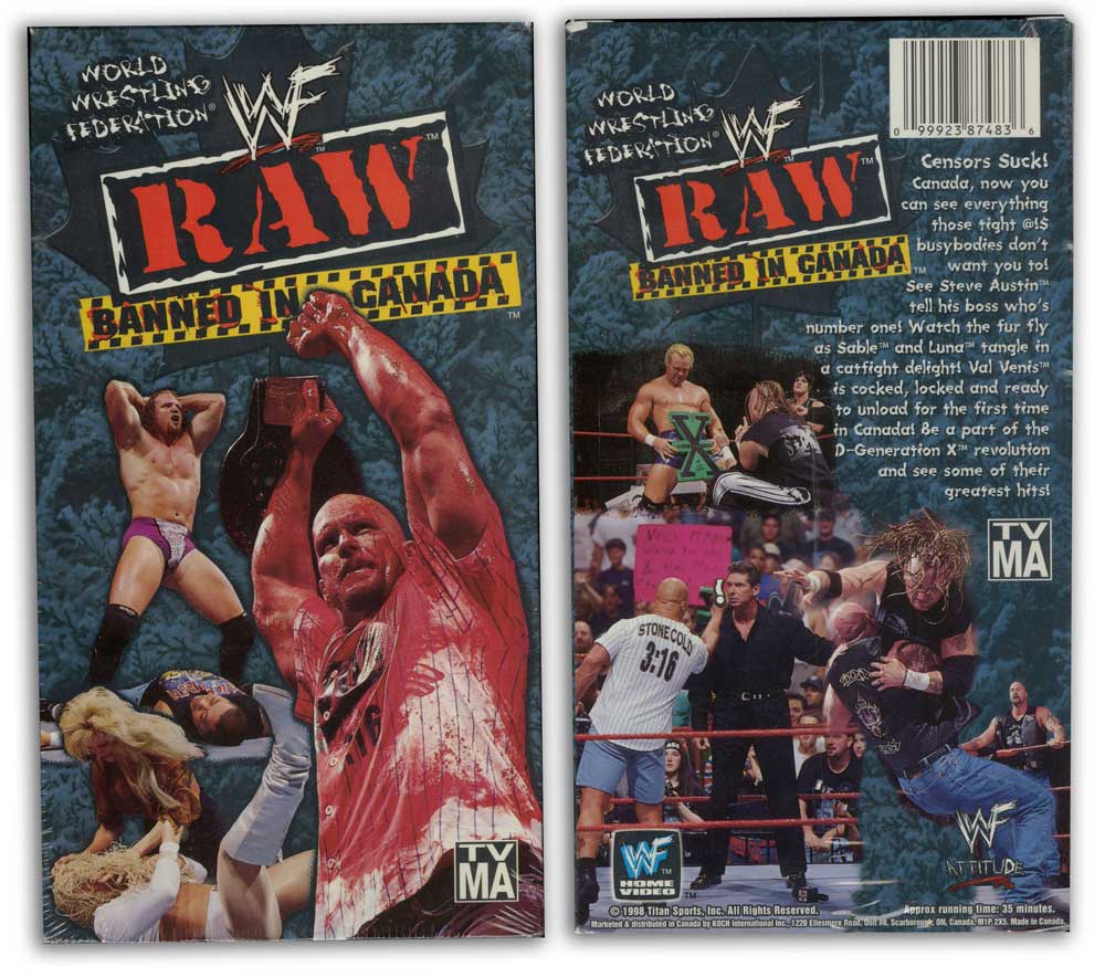 WWF Raw Banned In Canada VHS video tape