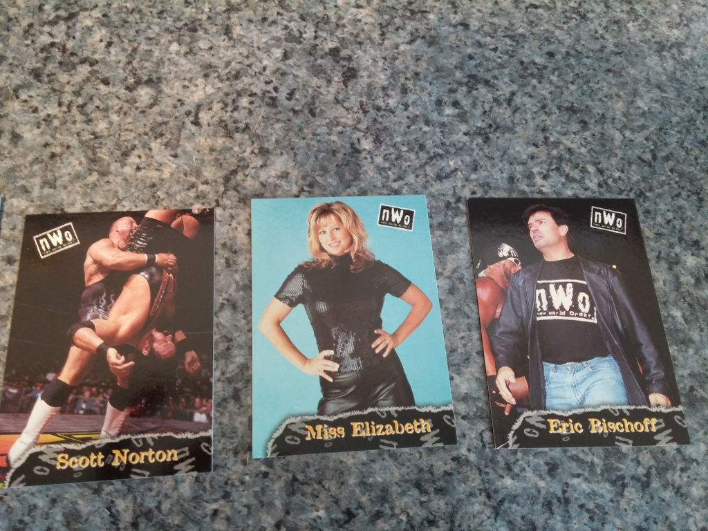 WWF Trivia Game 1997 10 WCW NWO trading cards 4