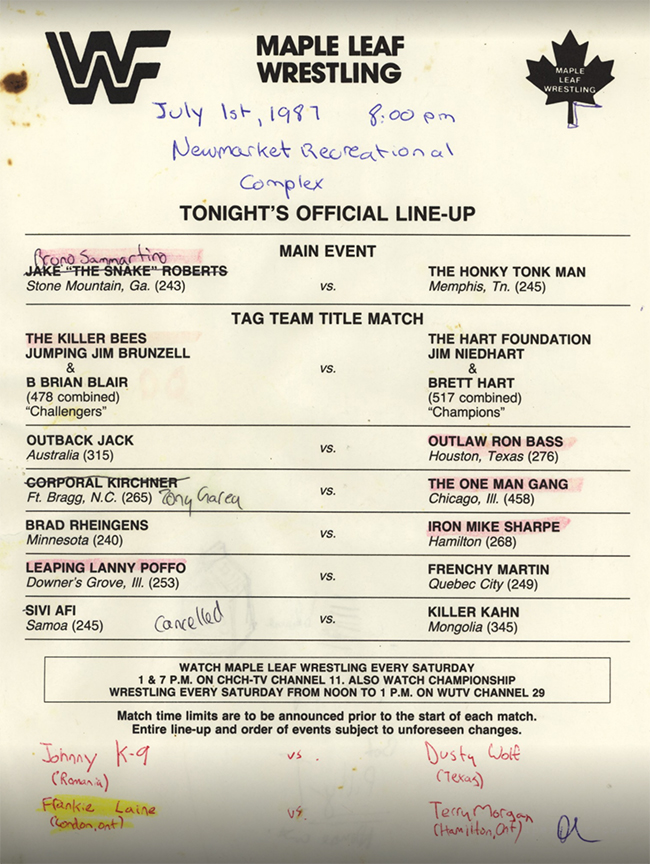 Induction Old Wwf Lineup Cards You Ll Be Glad For These Cards Being Subject To Change Wrestlecrap The Very Worst Of Pro Wrestling