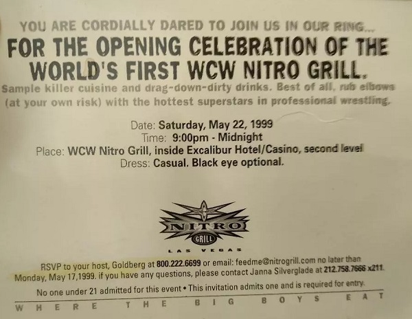 WCW Nitro Grill opening invitation